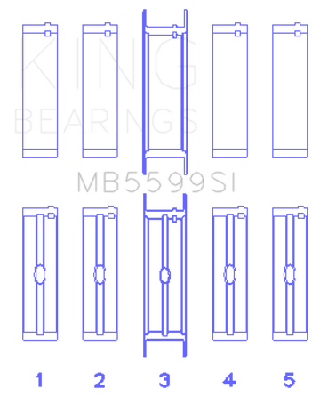 King Engine Bearings International 421CI/446CI V8 (STD Size) Crankshaft Main Bearing Set