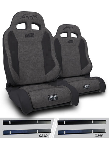 PRP 03-06 Jeep Wrangler TJ Enduro Elite Suspension Seat Trek Edition - Gray (Pair)