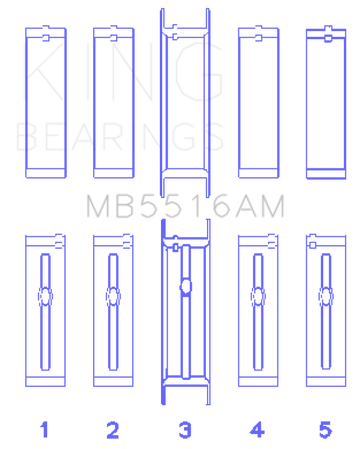 King Engine Bearings Jeep 350CI 5.7L Main Bearing Set