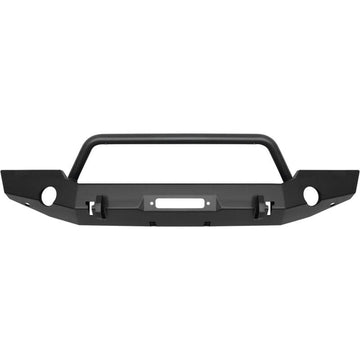 Westin 18-19 Jeep Wrangler JL WJ2 Full Width Front Bumper w/Bull Bar Textured Black