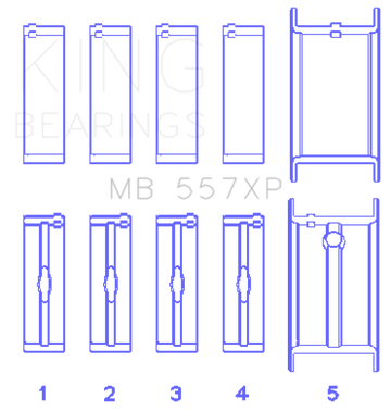 King Engine Bearings General Motors 262/267/302/307/327/350 (Size STDX) Main Bearing Set