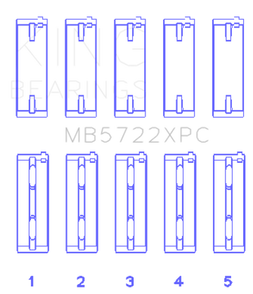 King Engine Bearings 2007+ Mitsubishi 4B11T EVO X Coated Performance Main Bearing Set - Size STD