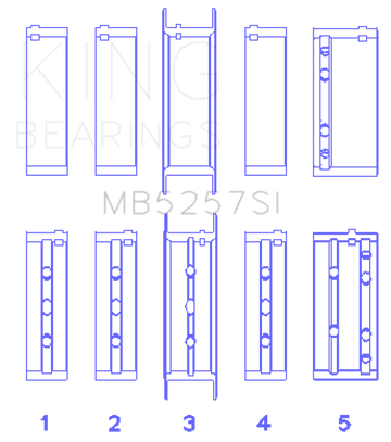 King Engine Bearings General Motors 379/V8 Ohv (Size STDX) Main Bearing Set