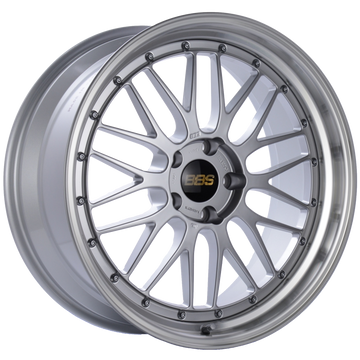 BBS LM 19x8.5 5x120 ET32 Diamond Silver Center Diamond Cut Lip Wheel -82mm PFS/Clip Required