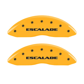 MGP 4 Caliper Covers Engraved Fr Escalade Rear ESV Yellow Finish Blk Char 2003 Cadillac Escalade ESV