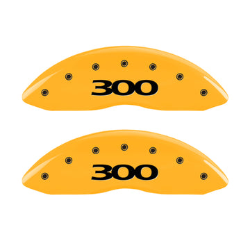 MGP 4 Caliper Covers Engraved Front & Rear 300 Yellow finish black ch