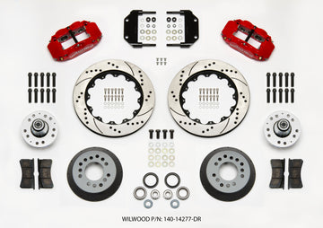 Wilwood Narrow Superlite 6R Front Hub Kit 14.00in Drill Red Magnum Force Drop Spindle