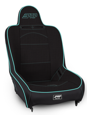 PRP Premier High Back Suspension Seat- Black/Teal Tweed