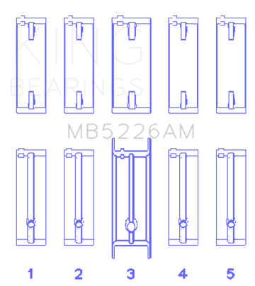 King Engine Bearings Mazda 626 F8 (Size +0.50mm) Main Bearing Set
