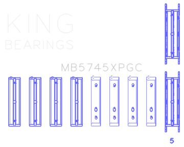 King Engine Bearings Subaru FA20/Toyota 4U-GSE (Size .026) pMaxKote Performance Main Bearing Set