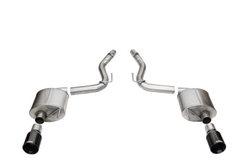 Corsa 24+ Frd MustangGT Touring Axle-Back Ex.Sys 3.0in Dual Rear Exit w/4.5in Blk PVD StraightCutTip