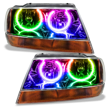 Oracle 99-04 Jeep Grand Cherokee SMD HL - Black - ColorSHIFT