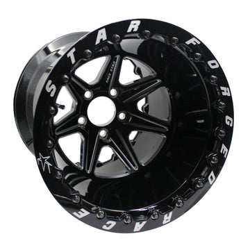 Race Star 72 ValStar 15x14 / 5x4.50BC / 5.5BS / 3.072in CB / Black w/Machined Accents Wheel