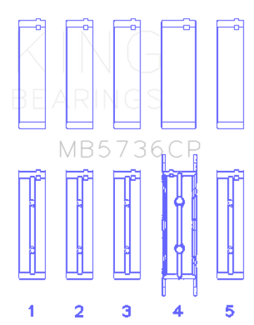 King Engine Bearings Ford Powerstroke 6.0L/6.4L Diesel (Size +0.25mm) Crankshaft Main Bearing Set