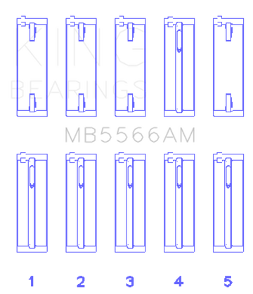 King Engine Bearings Audi A4 1.8L AEB (Size +.25 Oversized) Main Bearing Set