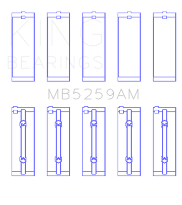 King Engine Bearings Honda B18A1 (Size +0.75mm) Main Bearing Set