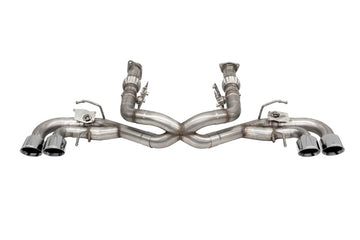Corsa 2020-2025 Corvette C8 3in Valved Cat-Back 4.5in Pol Quad Tips - Fits Factory NPP Exhaust w/AFM