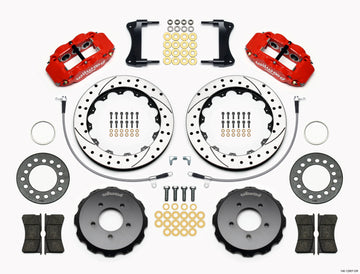 Wilwood Narrow Superlite 6R Front Hat Kit 12.88in Drill Red 2005-Up Mazda Miata w/ Lines