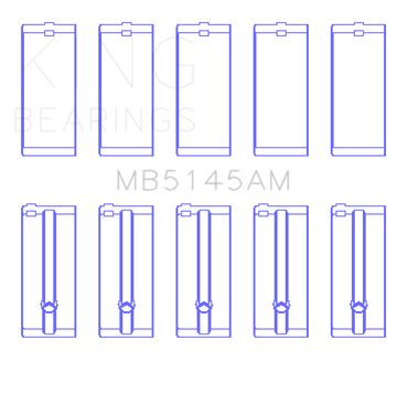 King Engine Bearings Toyota 2.4D L 2L (Size +0.25mm) Main Bearing Set