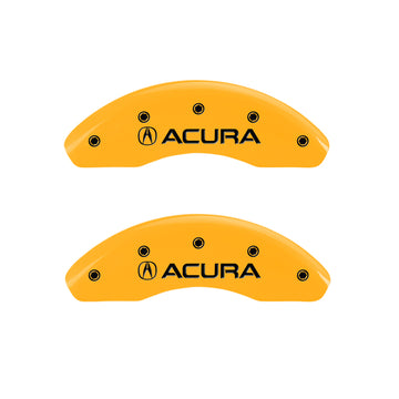 MGP 4 Caliper Covers Engraved Front Acura Rear ILX Yellow Finish Black Char 2017 Acura ILX