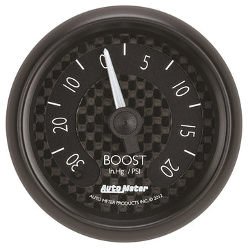 Autometer GT Series 52mm Mechanical 30 In Hg/20 psi Vacuum/Boost Gauge