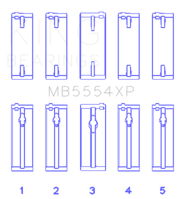 King Engine Bearings Toyota 3SGTE Performance Main Bearing Set - Size STD