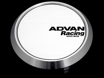 Advan 73mm Flat Center Cap - White/Silver Alumite