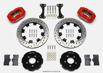 Wilwood Forged Dynalite Front Hat Kit 12.19in Drilled Red 00-04 PT Cruiser/03-04 SRT/4