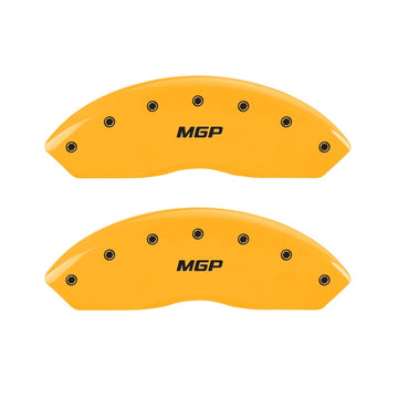 MGP 2 Caliper Covers Engraved Front MGP Yellow Finish Black Characters 1997 GMC Yukon