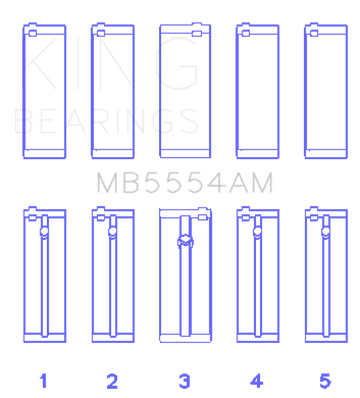 King Engine Bearings Toyota 3Sgte (Size +0.50mm) Main Bearing Set