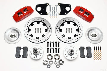 Wilwood Dynapro 6 Front Hub Kit 12.19in Drilled Red 62-72 CDP B & E Body-Drum
