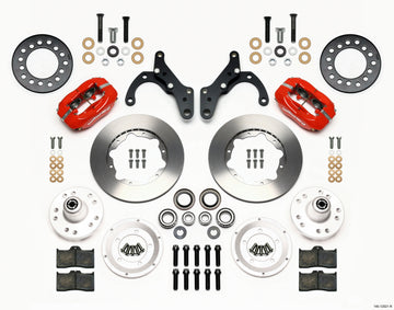 Wilwood Forged Dynalite Front Kit 11.00in Red 65-68 Chevy Impala -Drum Spindle