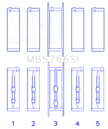 King Engine Bearings GM LS1/2/4/6 (Housing Bore +.010) (Size STD) Main Bearing Set