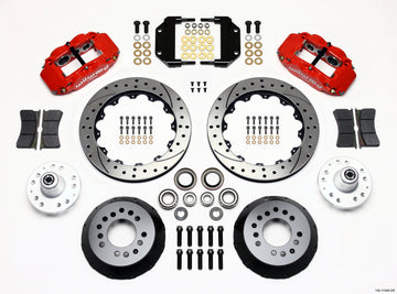 Wilwood Narrow Superlite 6R Front Hub Kit 12.88in Drill Red Magnum Force Drop Spindle