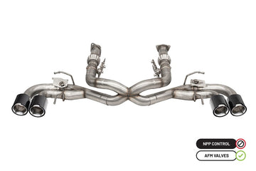Corsa 2020-2025 Chevrolet Corvette C8 RWD 3in Delete 4 Valve Cat-Back w/NPP w/4.5in CF Polished Tips