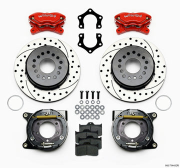 Wilwood Forged Dynalite P/S P-B Kit Drilled-Red Mopar/Dana 2.36in Off w/Snap Ring Bearing