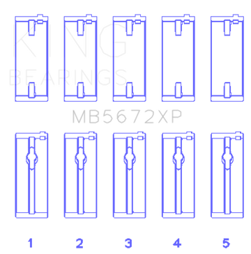 King Ford Escort/Sierra YB 2.0L DOHC Cosworth (Size STD) Performance Main Bearing Set