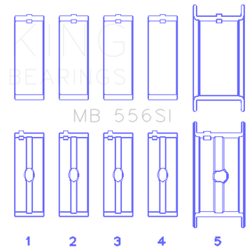 King Engine Bearings Chevrolet 396/400/427/502 (Undersize 0.40in) SI-Series Main Bearing Set
