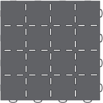 WeatherTech TechFloor 12in x 12in Solid Floor Tile w/ Raised Squares - Dark Grey