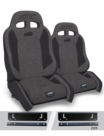 PRP 97-02 Jeep Wrangler TJ Enduro Elite Suspension Seat Crawl Edition - Gray (Pair)