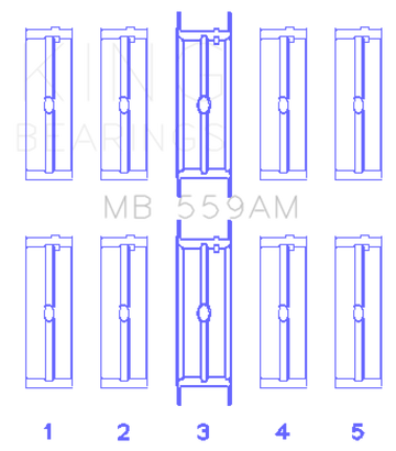 King Engine Bearings Ford 330/352/360/390/410/428 Engine (Size 040) Main Bearing Set