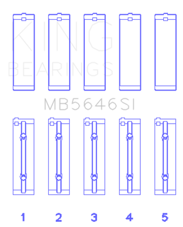 King Engine Bearings Toyota 1AZFE / 2 AZFE (Size +0.25mm) Crankshaft Main Bearing Set