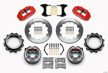 Wilwood Narrow Superlite 4R Rear P-Brk Kit 12.88in Red Strange Eng Floater 3.49in Offset