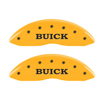 MGP 4 Caliper Covers Engraved Front Buick Rear Yellow Finish Black Char 2007 Buick Lucerne