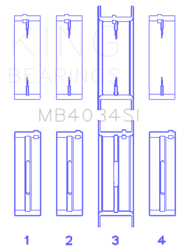 King Engine Bearings Ford 232 (Size +0.50mm) Main Bearing Set