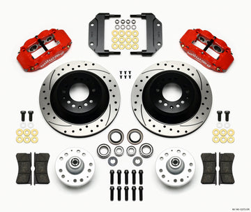 Wilwood Narrow Superlite 6R Front Hub & 1PC Rtr Kit 12.88in Drilled -Red Magnum Force Drop Spindle