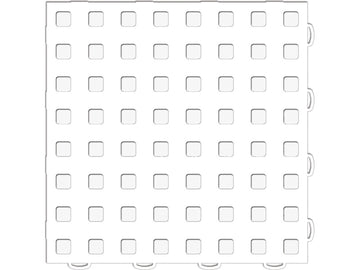 WeatherTech TechFloor 12in x 12in Solid Floor Tile w/ Raised Squares - White