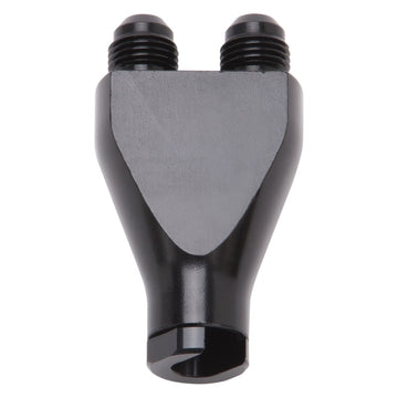 Russell Performance Billet Y-Block Adapter 3/8in SAE Quick Disconnect (2) -6AN Male Flare Black