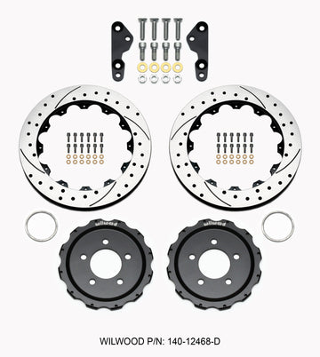Wilwood Pro-Matrix Rear Kit Drilled 05-12 Mustang GT (2pc Hat/Rtr)