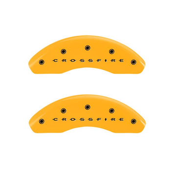 MGP 4 Caliper Covers Engraved F & R Crossfire Yellow Finish Black Char 2004 Chrysler Crossfire